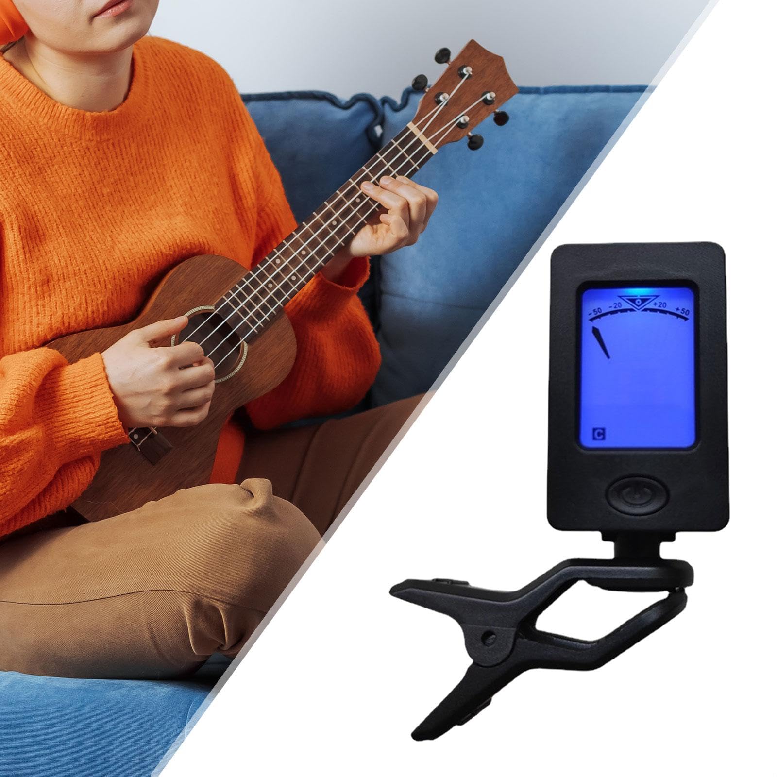MagiDeal 6x Accordatore per Chitarra Professionale Clip, Accordatore Elettronico Digitale di Precisione con Display, Accordatore per Chitarra Basso Banjo