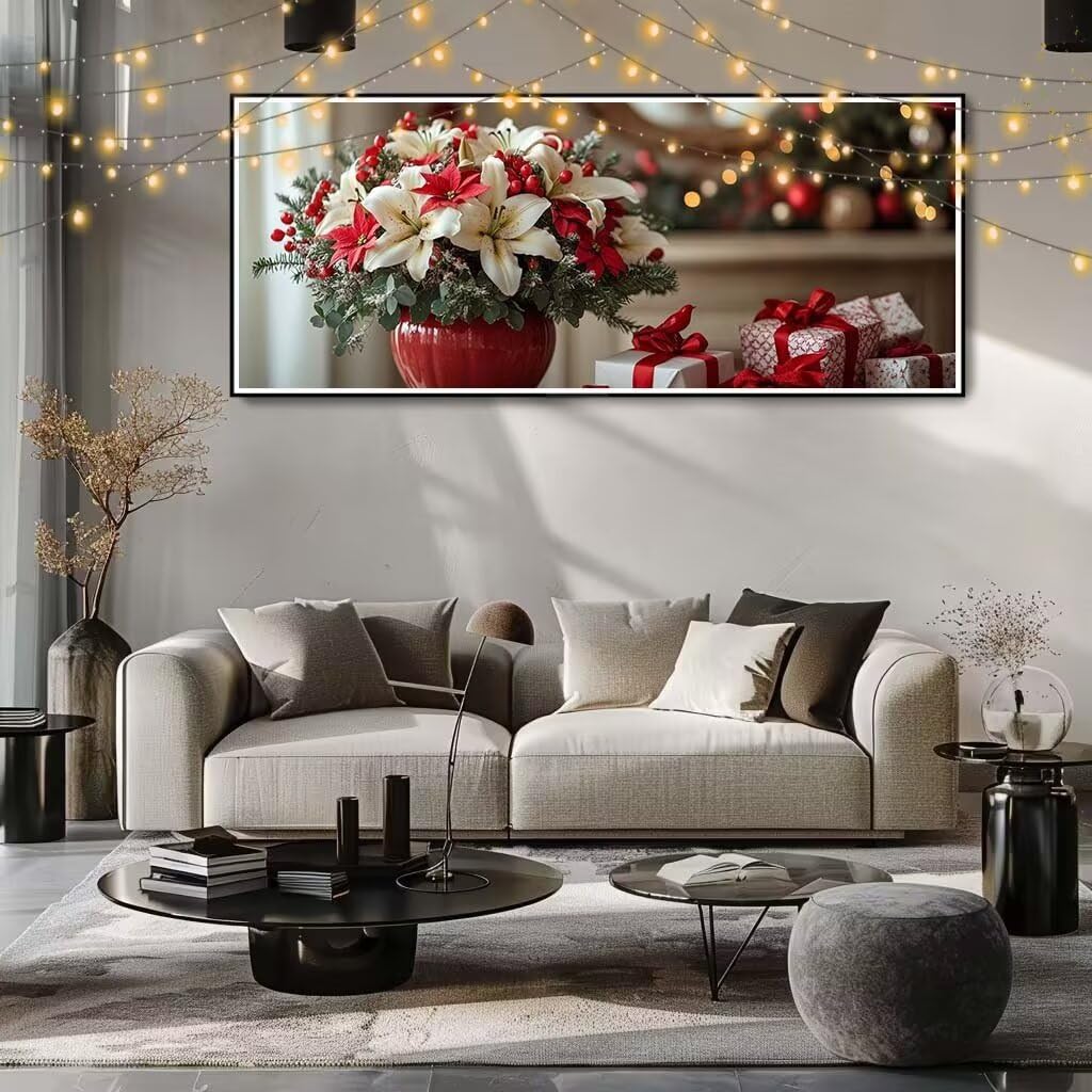 Malarstwo diamentowe 5D dla dorosłych, lilia, doniczka na kwiaty, "zrób to sam", obraz do malowania diamentami dla dzieci (80 x 160 cm), zestaw do malowania, zestaw do malowania diamentami, kryształki