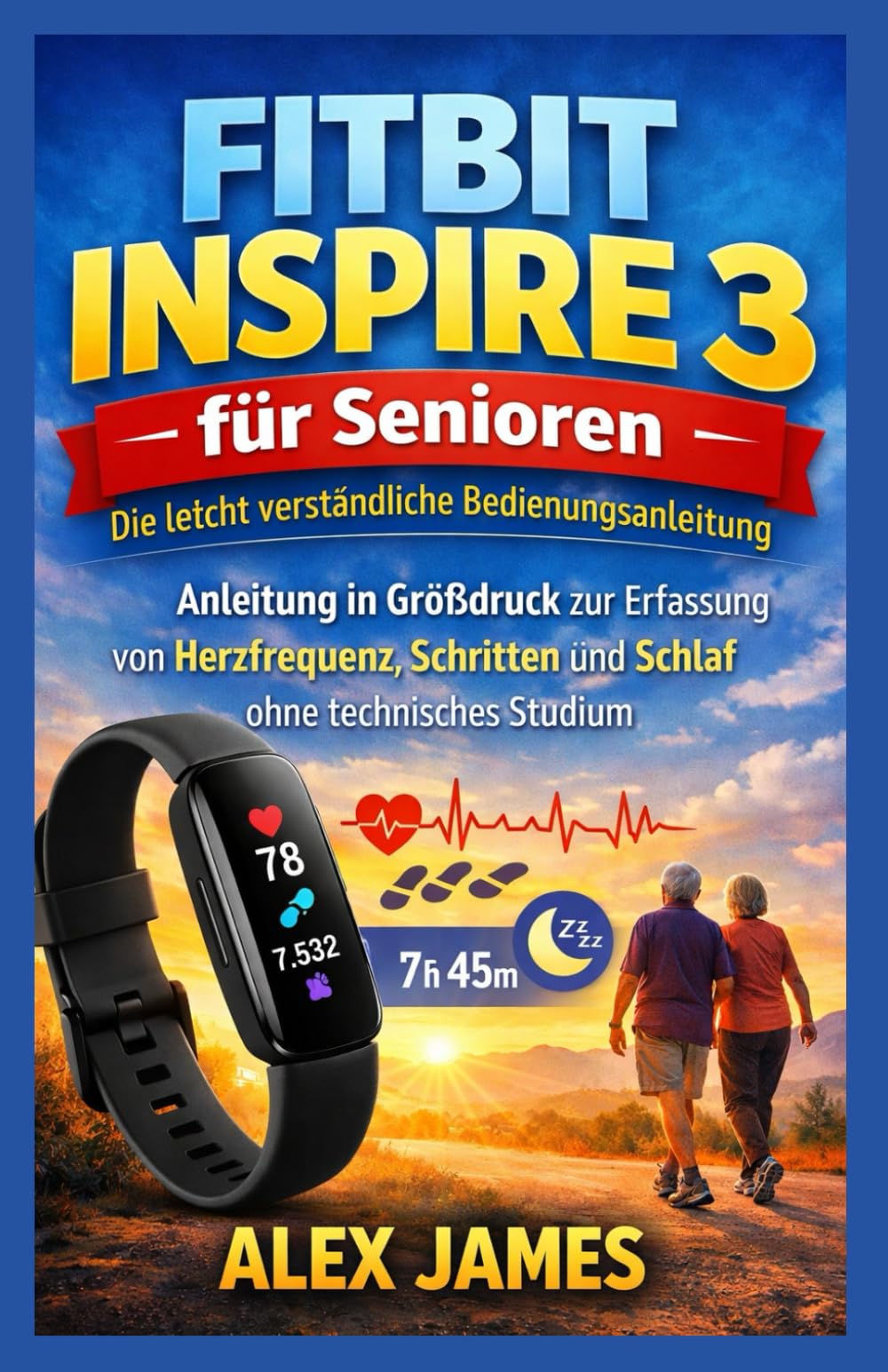 Fitbit Inspire 3 für Senioren: Die leicht verständliche Bedienungsanleitung: Anleitung in Großdruck zur Erfassung von Herzfrequenz, Schritten und Schlaf ohne technisches Studium