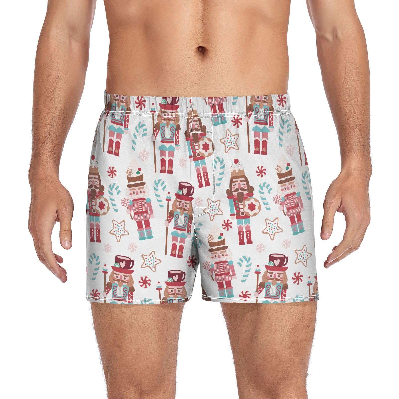 Men's Boxer Shorts Cotton Loose Underwear with Button Fly