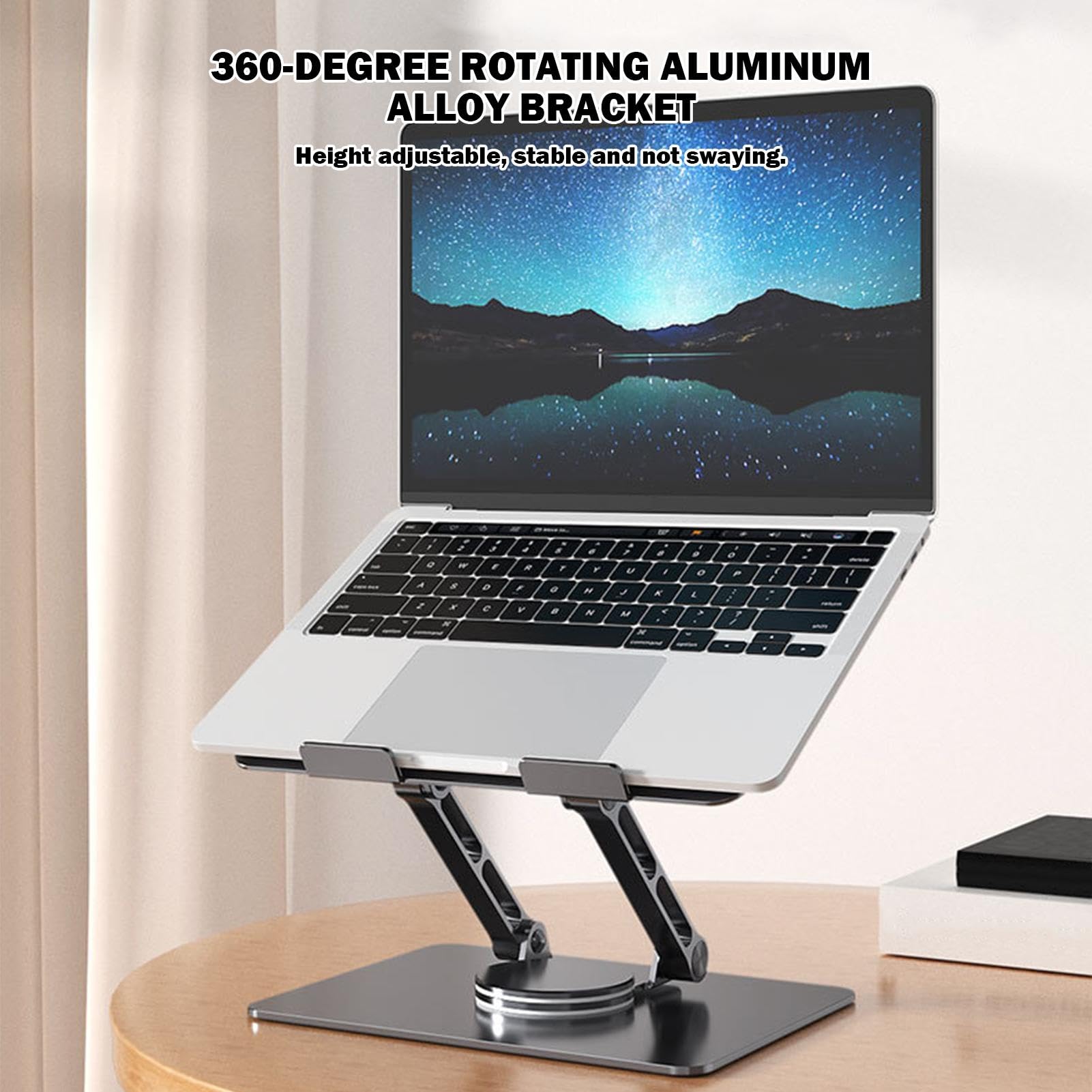 Supporto per computer portatile da scrivania, supporto regolabile per | computer pieghevole girevole a 360 gradi per notebook da 11 a 17,3 pollici
