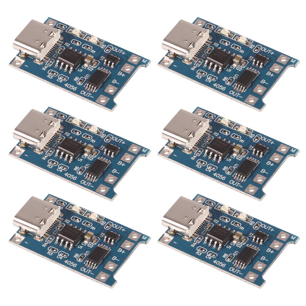 6PCS TP4056 Type-C USB Charging Module 5V 1A 18650 Lithium Battery Charging Board Power Charger Board with Protection