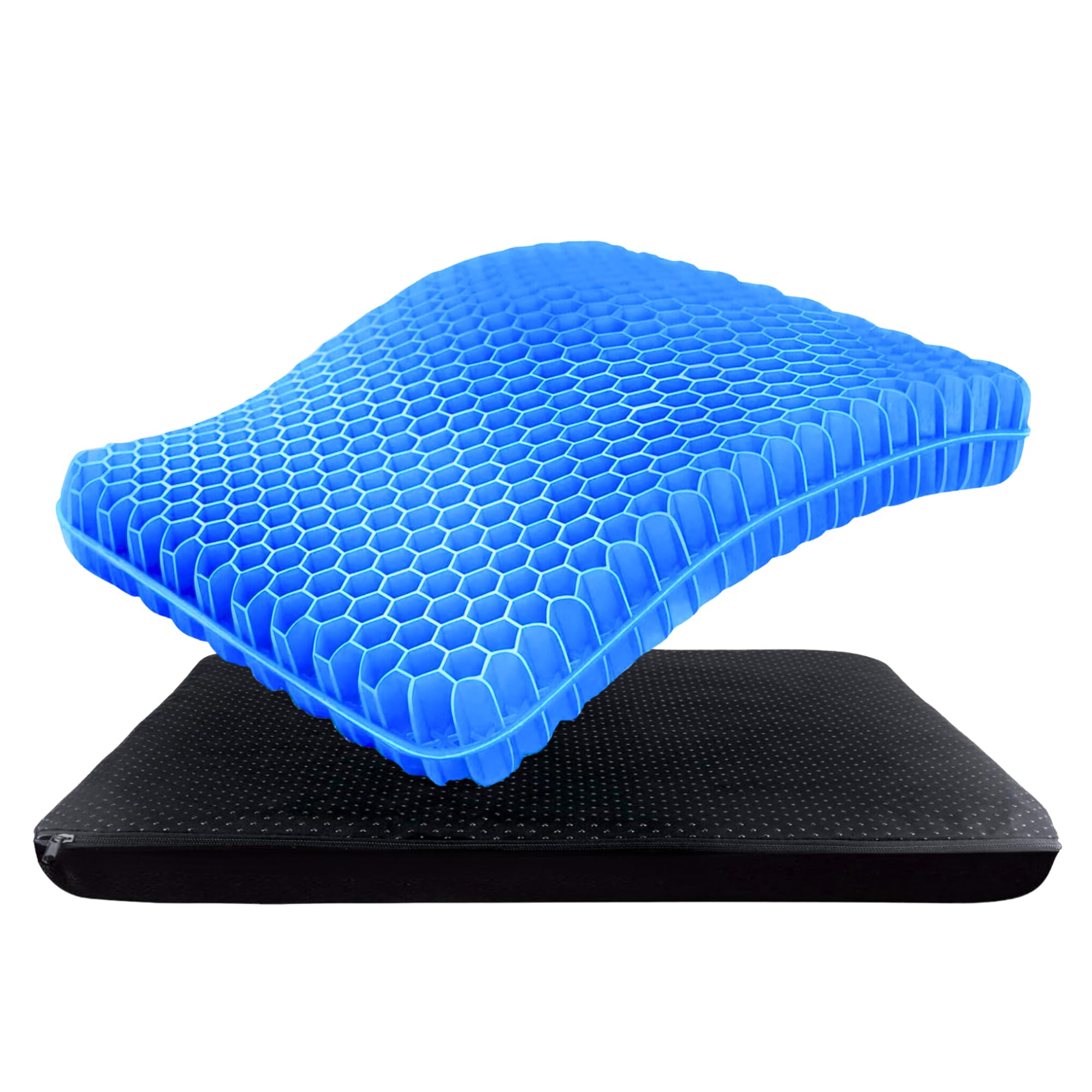 Cojín de Gel, Cojín Antiescaras Ergonómico, Asiento de Gel Ortopédico Transpirable, Lavable y Antideslizante para Reducir la Presión en Caderas y Coxis, Cojines para Coche, Oficina, Silla de Ruedas