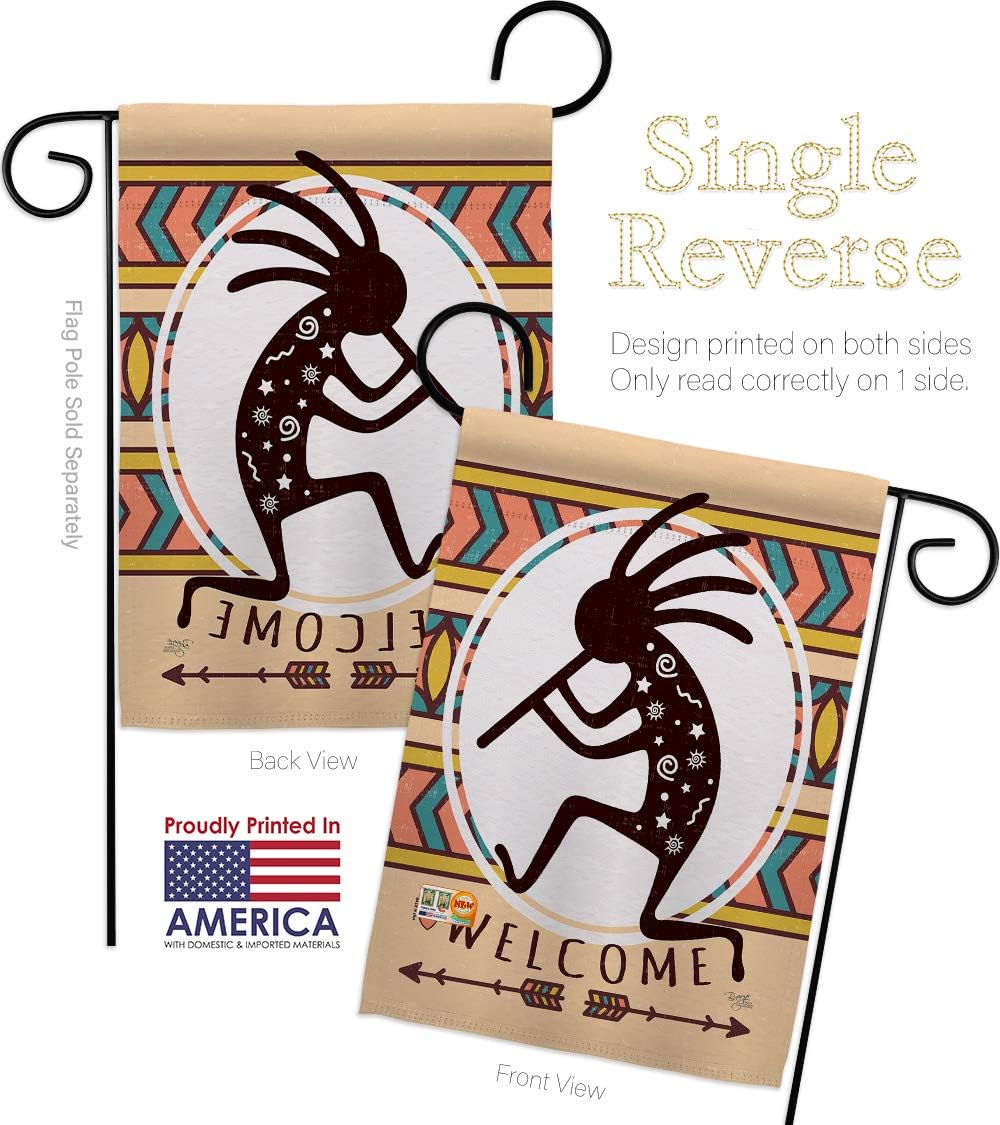 Welcome Kokopelli Dance Garden House Flags Set Country Living Southwest Desert Cactus Succulent Particular Area Small Decorative Gift Yard Banner Made In USA 28 X 40