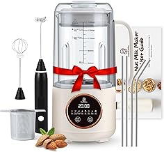 New 8-in-1 Nut Milk Maker 50 oz– Almond, Soy, Oat, Coconut Milk, Dairy-Free Milk, Plant-Based Milk, Smoothie with 12 blades- Features Delay Start, Self-Cleaning & Milk Frother- Recipe Book & More