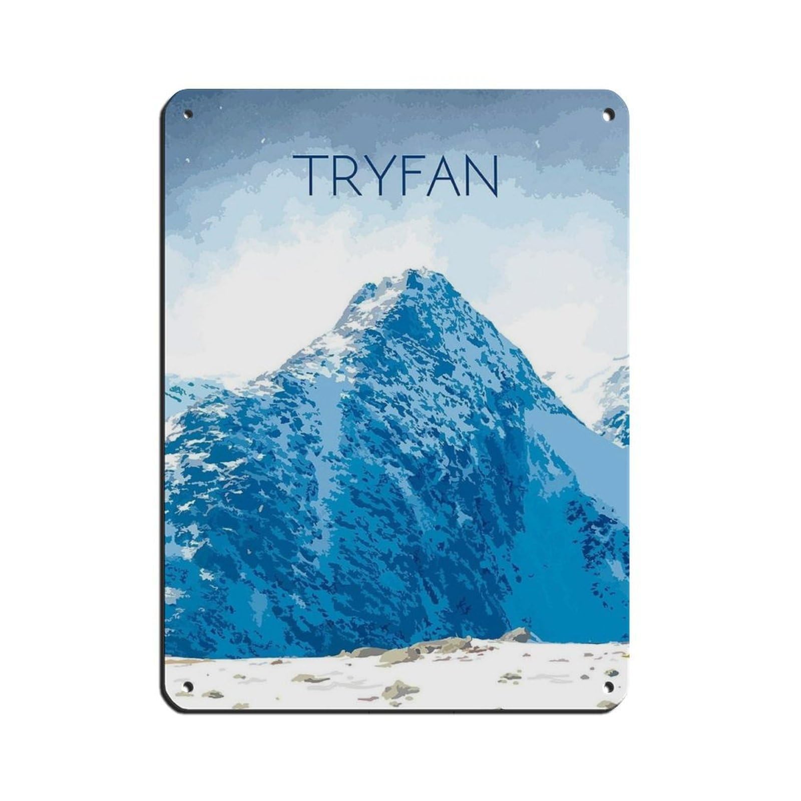 Lxwnze 30L X 40W Cm Tryfan Poster, Snowdonia National Park Tin Sign Vintage Metal Pub Club Cafe Bar Home Wall Art Decoration Poster Retro 12X16inch(30X40cm)