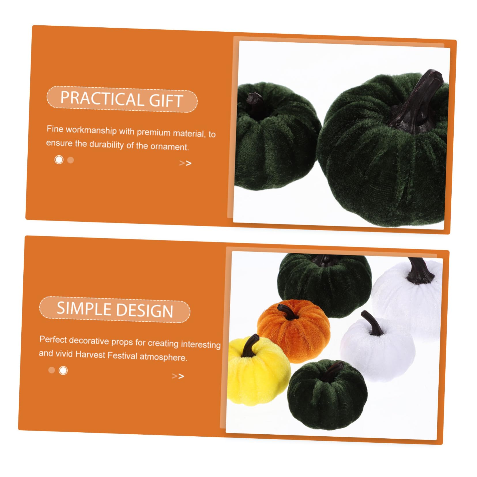 Cabilock 60 STK künstlicher Kürbis Simulationskürbis gefälschter Künstliche se Pumpkin Decoration hochzeitsdeko gefälschte dekorative se Festival- Flanell