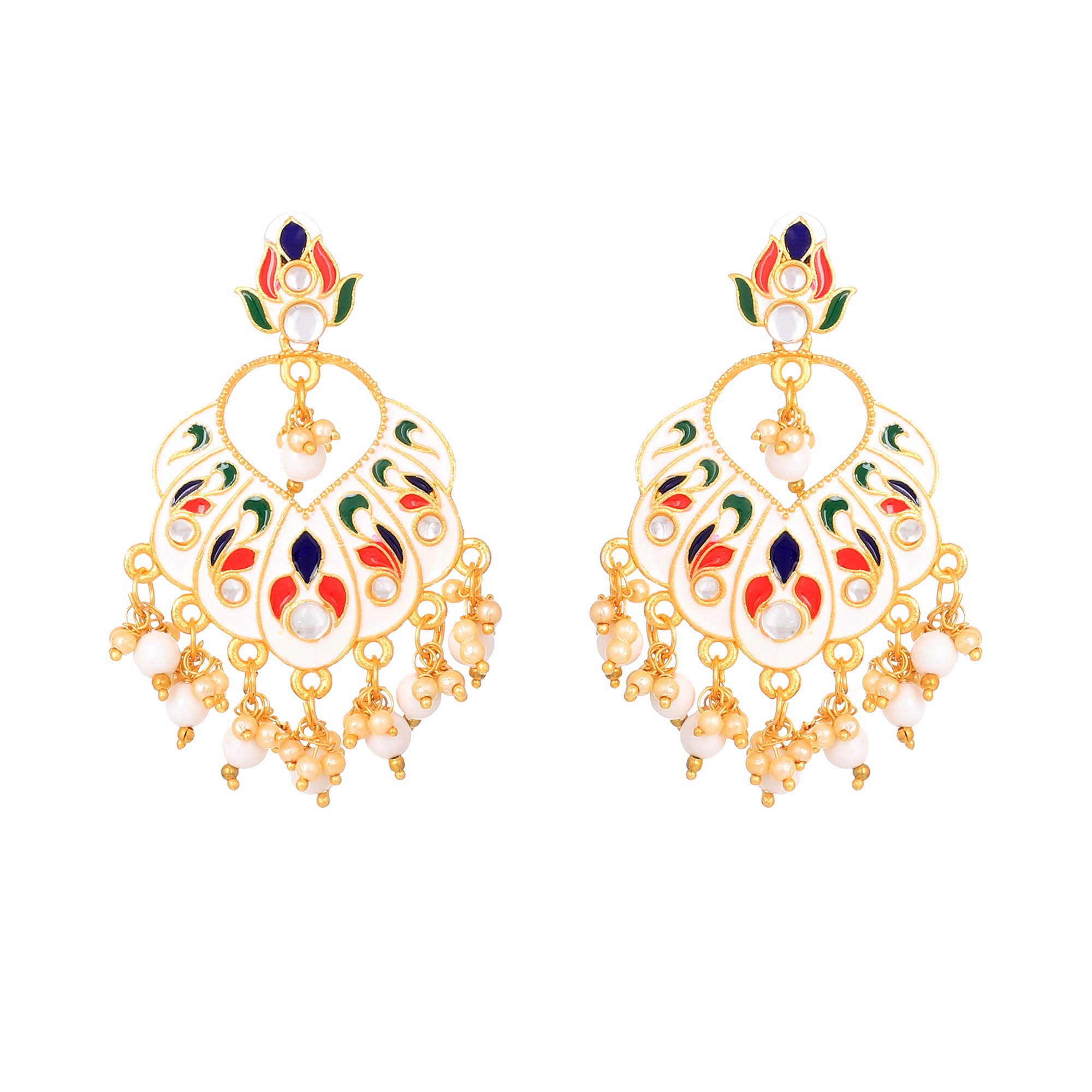 Yellow Chimes Beautifully Enamelled Stylish Gold Plated Meenakari Chandbali Earrings for Women and Girls… (B07TMNXRXP) Amazon Price History, Amazon Price Tracker
