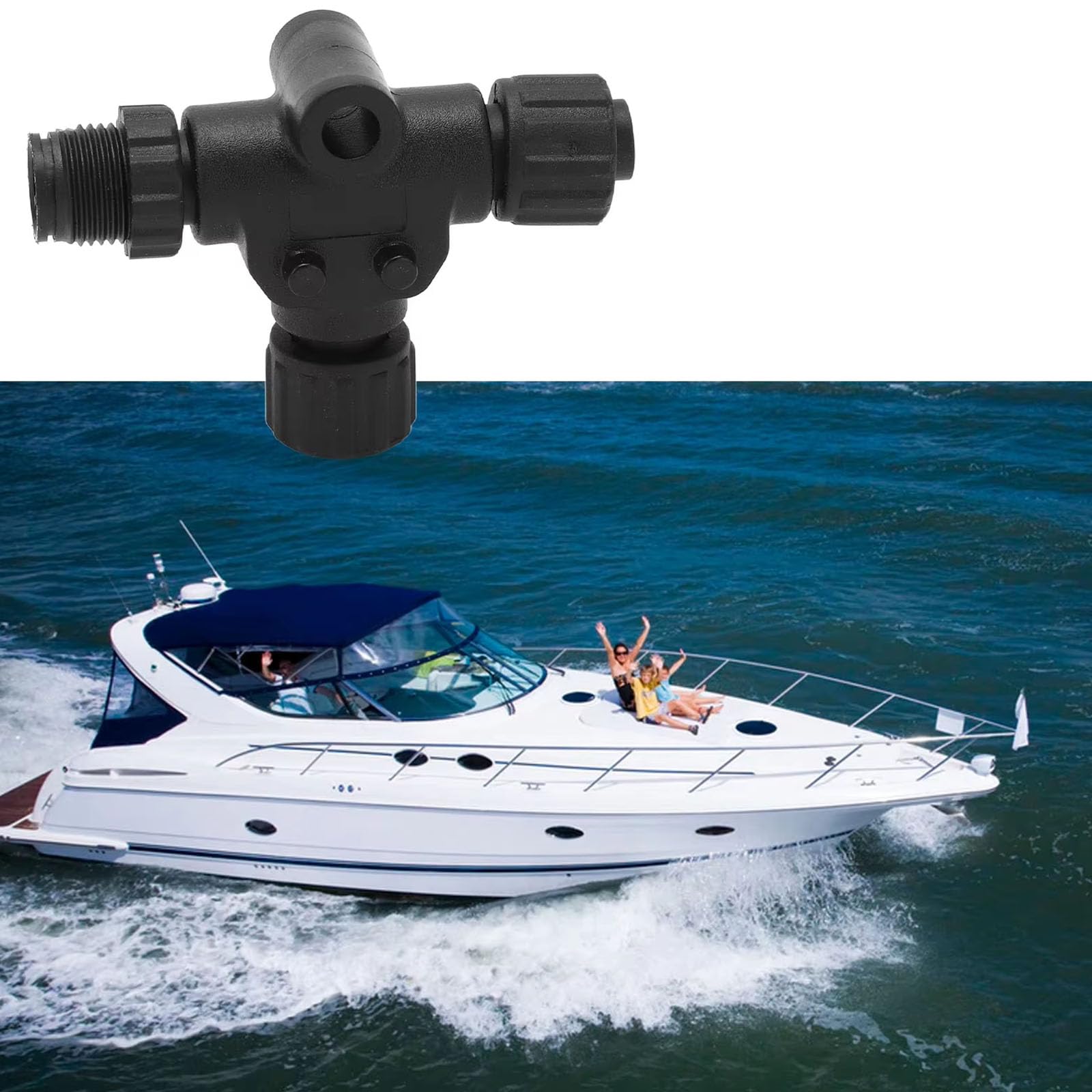 Montesy Upgrades T Connector 3 Port Waterproof Connector ABS & Metal Connector Boat Equipment Connector for Matsutec NMEA2000