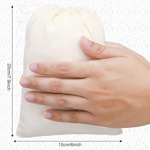 Miniatura 10 de Tatuo Paquete de 200 bolsas de muselina, bolsas de arpillera, bolsas de muselina con cordón, bolsa de bolsita multiusos con cordón para té, joyas,