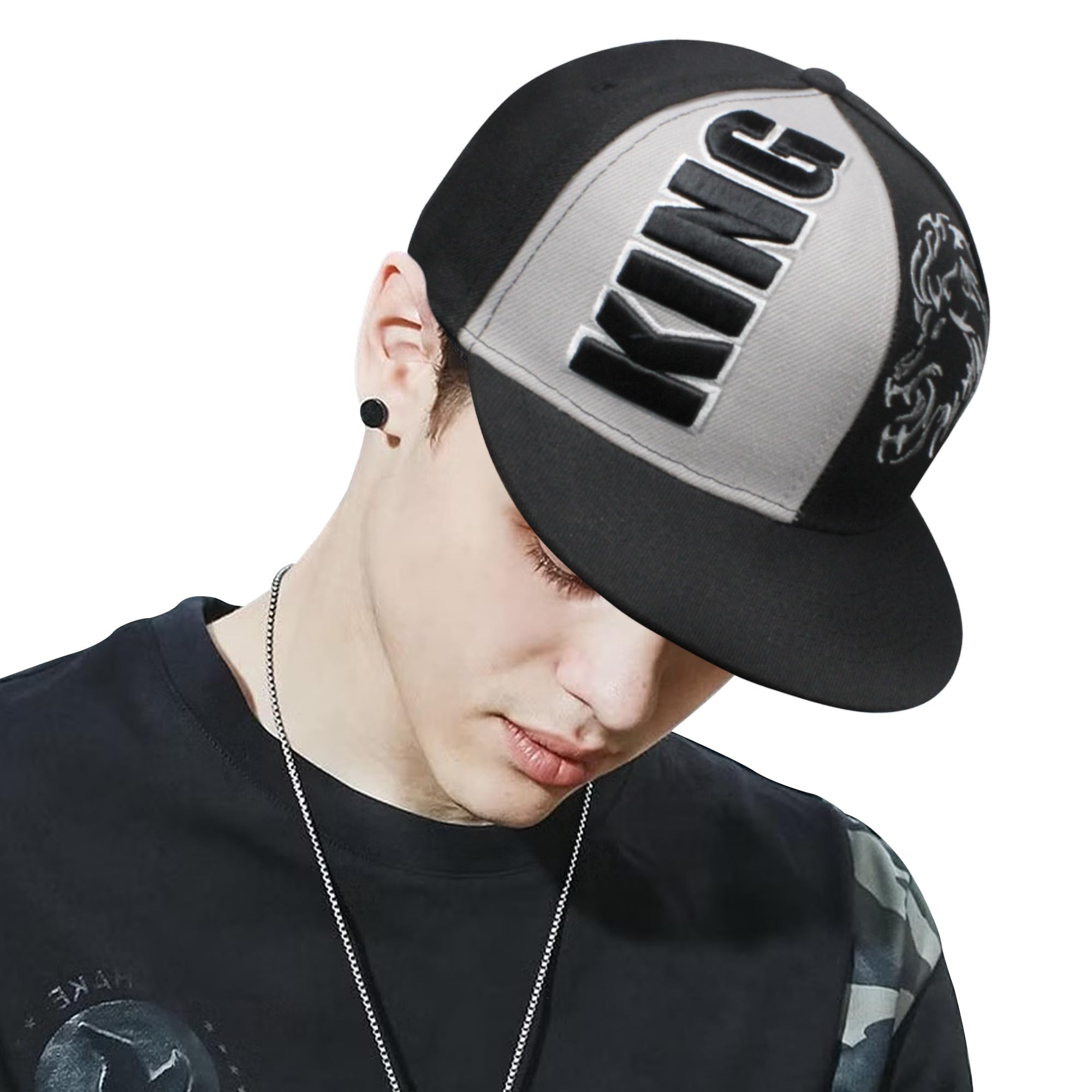 VRITRAZComfortable Polyest Unisex Hip Hop Stylish Graffiti Printed Cap with Adjustable Snapback Closer for Men and Women