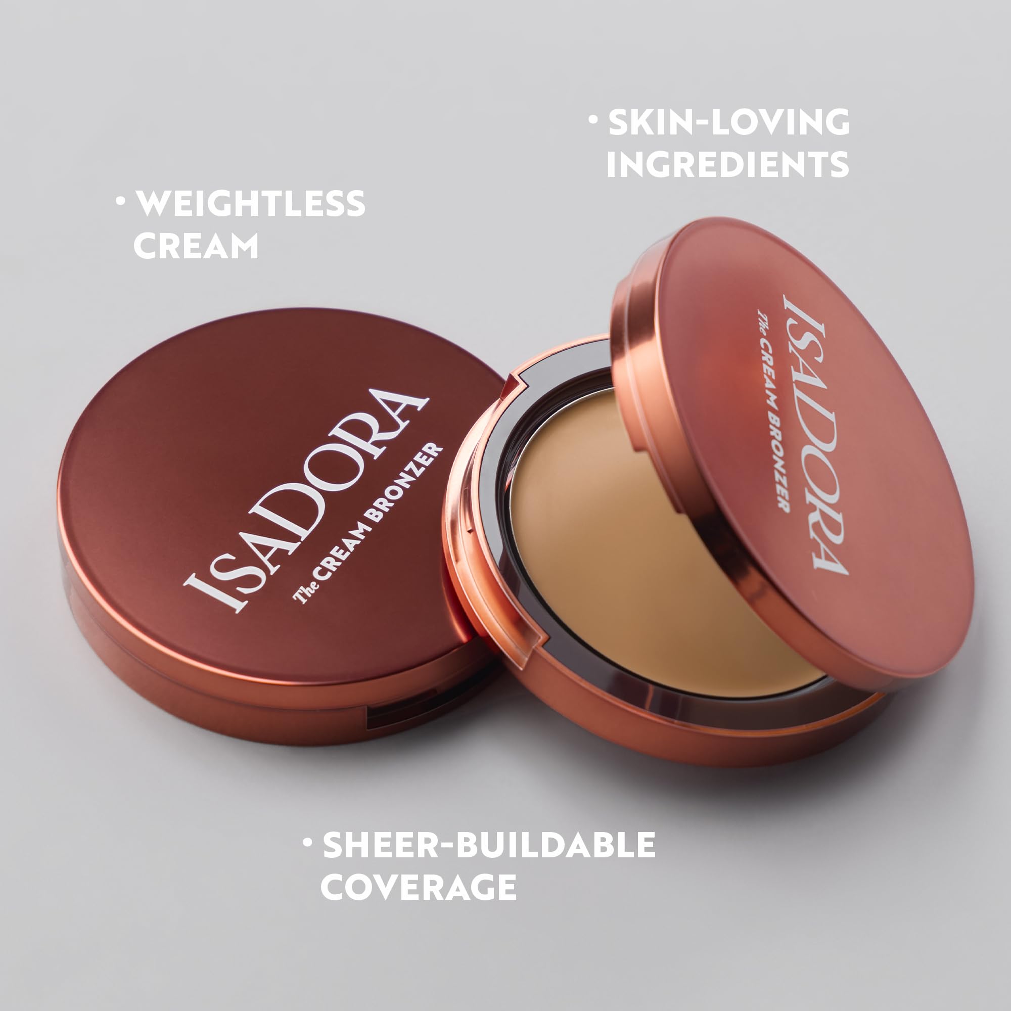 IsaDora The Cream Bronzer – Bronzing schminke für einen sonnengeküssten Teint, ideal zum Hinzufügen von Wärme und Konturen – veganes Make-up, tierversuchsfrei, parfümfrei (46 Light)