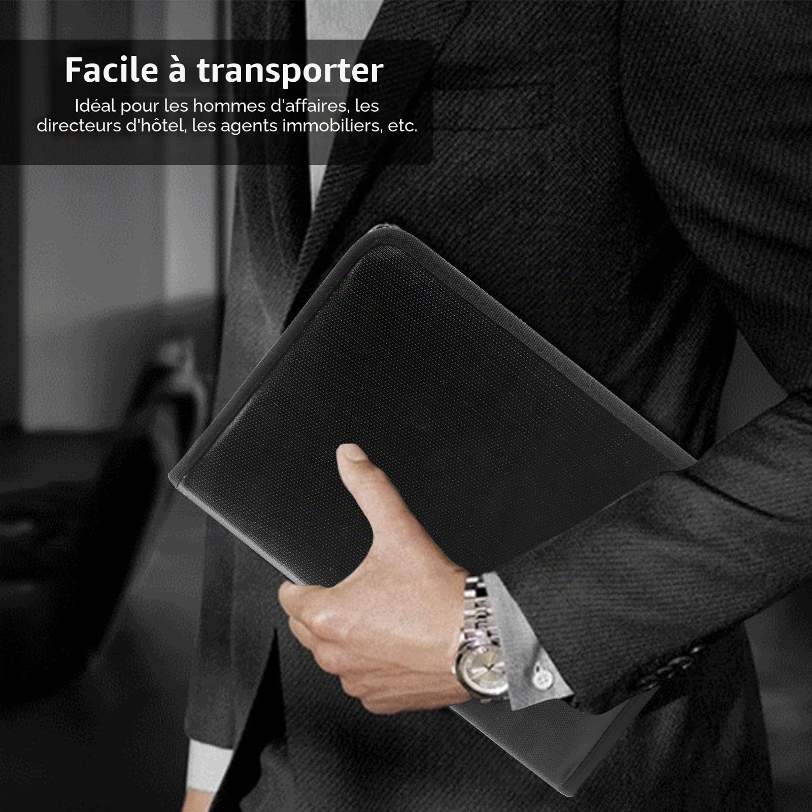 Organisateur de Trousse de Clés à Fermeture Boite a Clé Portable Grande avec 24 Crochets et Étiquettes pour Bureaux, Immobiliers et Hôtels