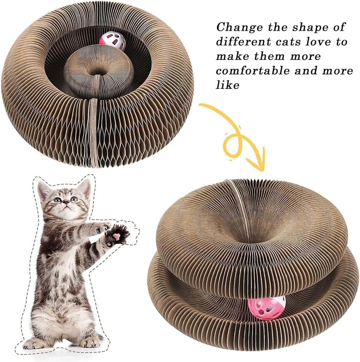 Genérico Twisty Paws Cat Toy, Magic Organ Cat Scratcher, Foldable Cats