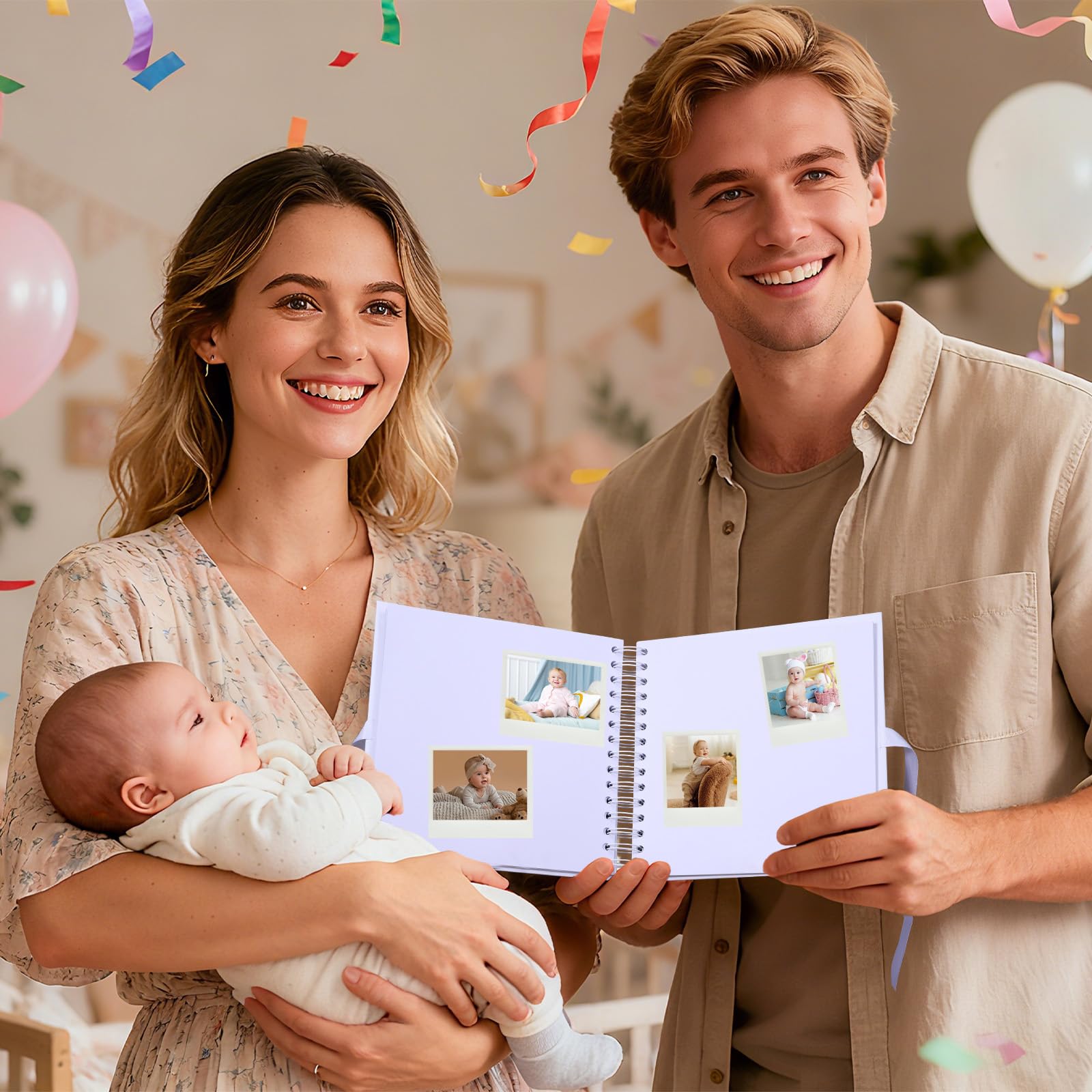 Libro dei ricordi per bambini, 20 x 20 cm, 30 pagine, album fotografico fai da te per ragazzi e ragazze, per registrare una pietra miliare per i primi 5 anni, segno del libro degli ospiti