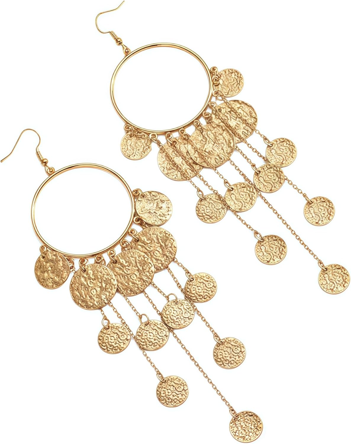 Gold Chandelier Boho Earrings Dangle Gypsy Earrings For Women Big Boho Earrings Fun Fashion Earrings For Women Elegant Geometric Boho Jewelry For Women