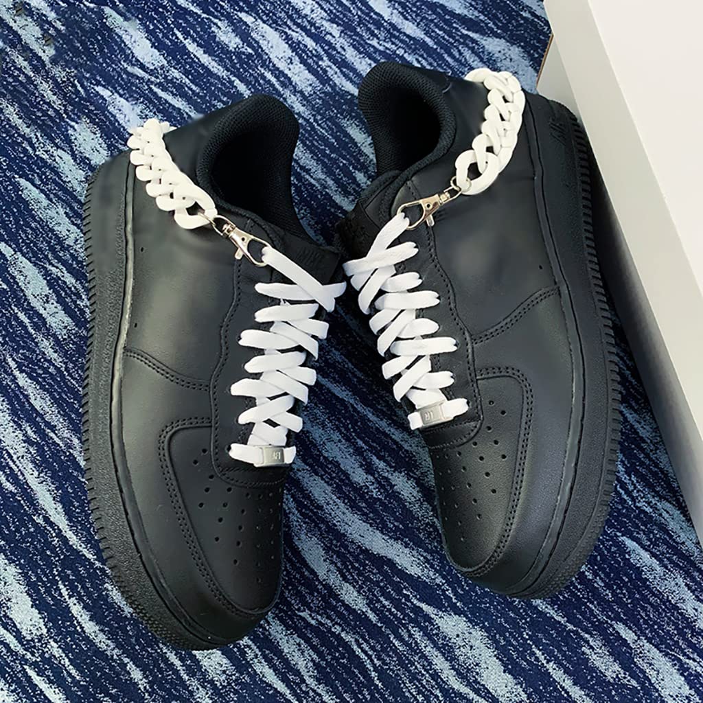 Cordones elásticos para zapatos, juego de cordones de cadena para zapatos, cordones de cadena para colgar, cordones planos, accesorios de cadena de zapatos con purpurina delicada, el juego incluye 2