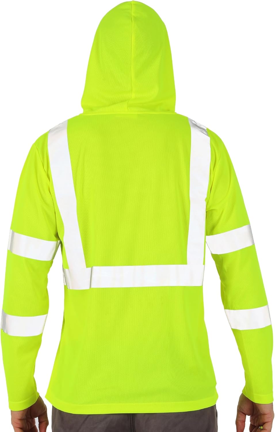 FATONE Hi Vis Shirts Long Sleeve for Work, Class 3 High Visibility Shirts for Men with Hood Reflective, Safety Shirt for Construction 3 PCS, Yellow L - Image 2