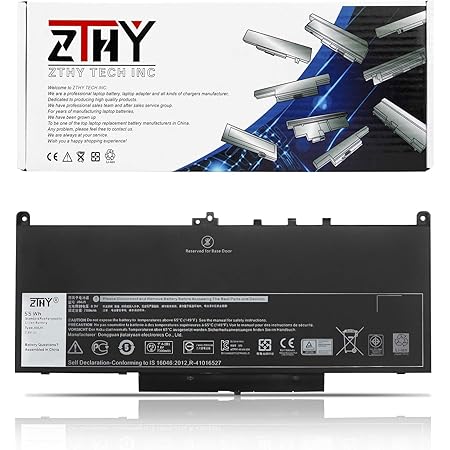 Amazon Com Zthy J60j5 Primary Laptop Battery Replacement For Dell Latitude E7270 P26s001 E7470 P61g001 Series Notebook R1v85 451 Bbsx 451 Bbsy 451 Bbsu Mc34y 242wd Pdnm2 7 6v 55whr 4cell Electronics