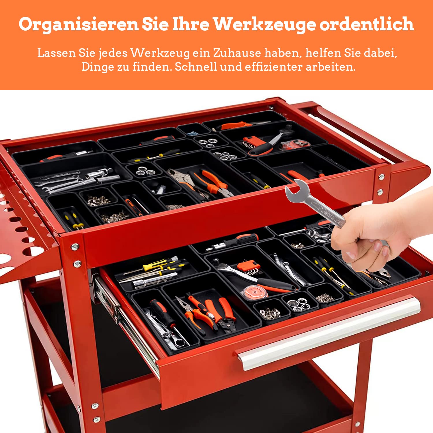 45 Stück Werkzeugkoffer Leer Organizer Sortierbox, Werkzeugaufbewahrung Schubladen Ordnungssystem Werkzeugkasten Organizer, aufbewahrungsbox Sortierboxen Für Kleinteile, Schrauben, Gadgets, Werkstatt.
