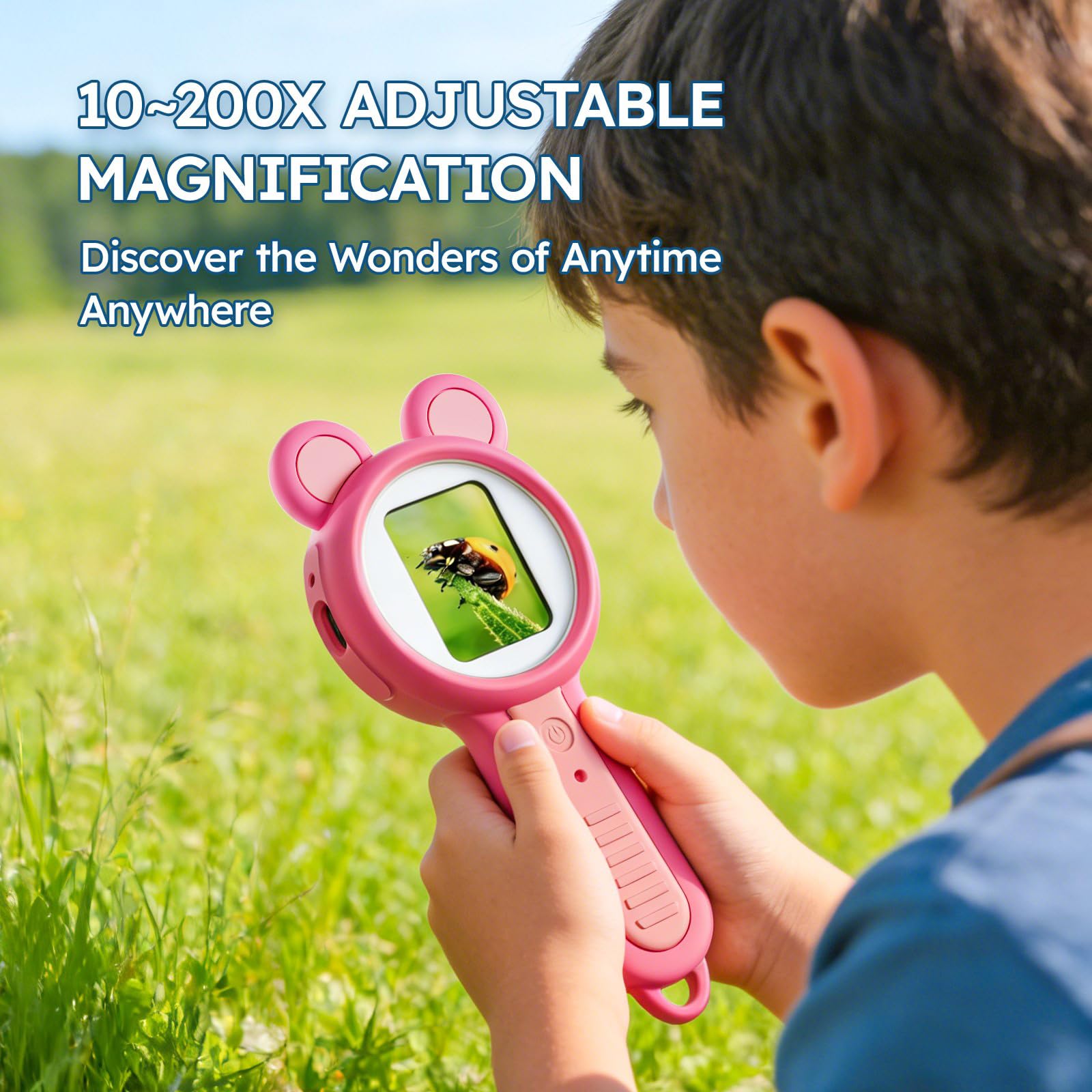 Microscopio digitale con display da 2 pollici e batteria da 500 mAh, perfetto per l'apprendimento scolastico e domestico per bambini trasportabili