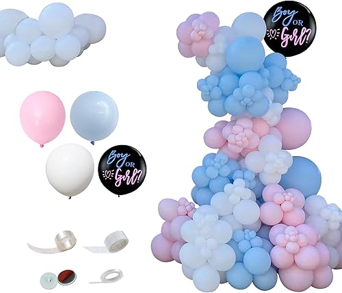 Kit de guirnalda de globos de revelación de género de 138 piezas, combinación de globos rosa y azul para decorar cumpleaños de bebé, fiesta en casa,
