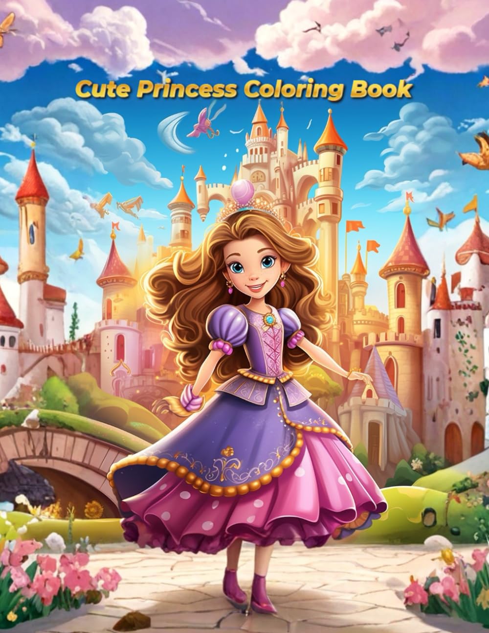 Cute Princess Coloring Book: 33 Adorable Princess Coloring Pages for Kids