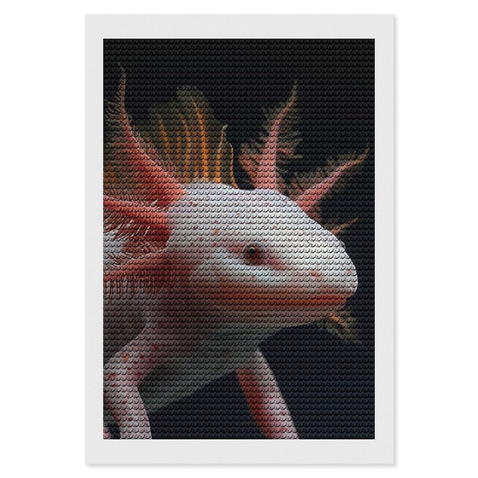Junmoney Axolotl Diamond Painting Canvas Kit 8"x12", Round Gems, Living Room Decor, Seasonal Gift Choice, Modern Decor