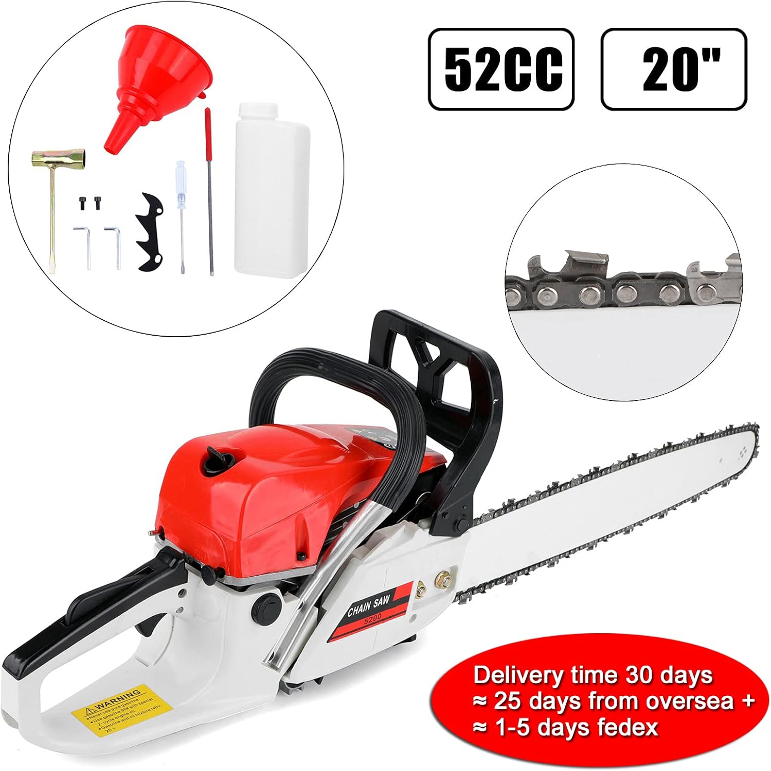 Topteng 20 Inch Gasoline Chainsaw 52CC Powerful Wood Cutting Saw in Nepal at NPR 18461, Rating 4
