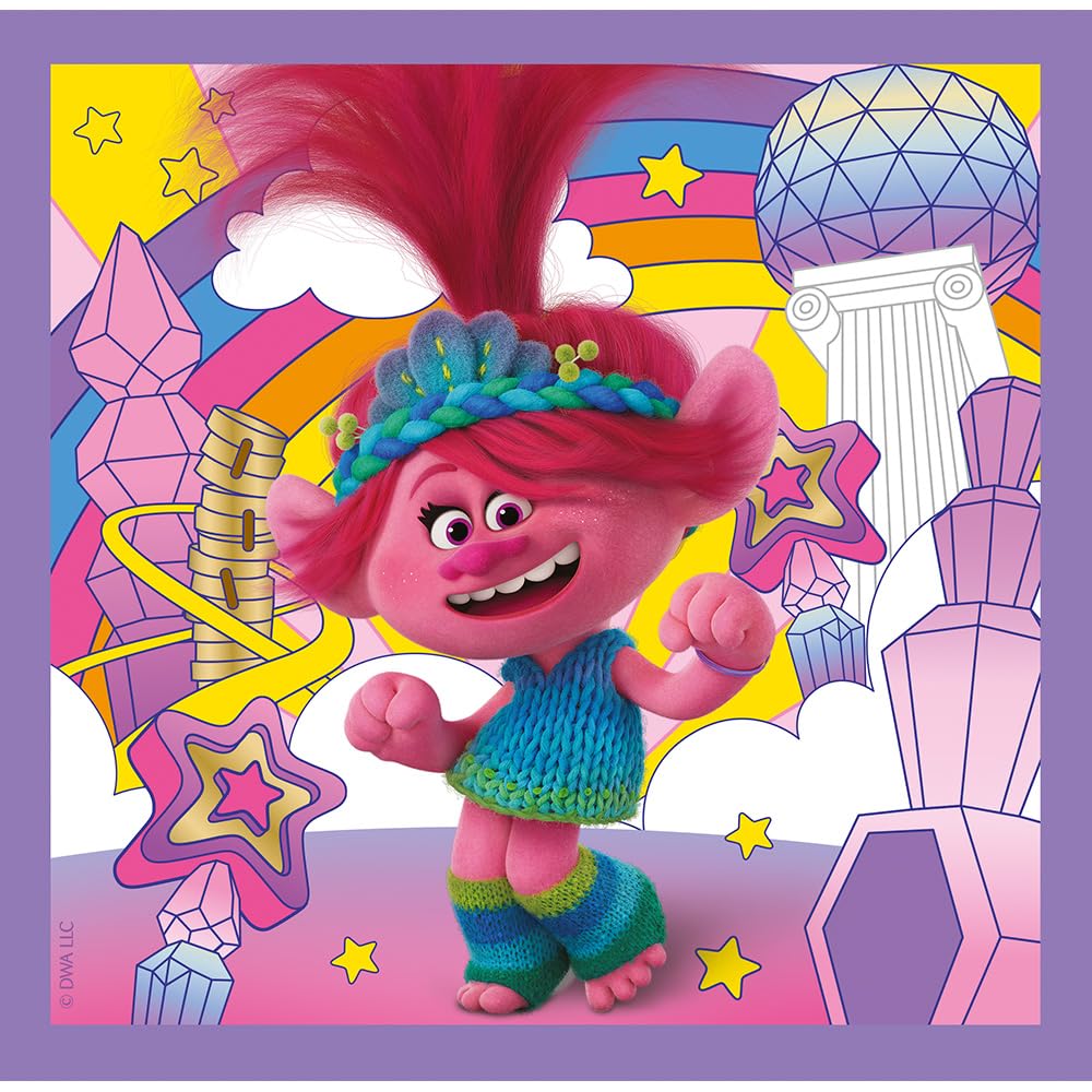 Trefl Trolls Band Together Glitzer-Puzzle – 100 Teile, Mit Glitzer, Für Kinder Ab 5 Jahren, 48x34 Cm