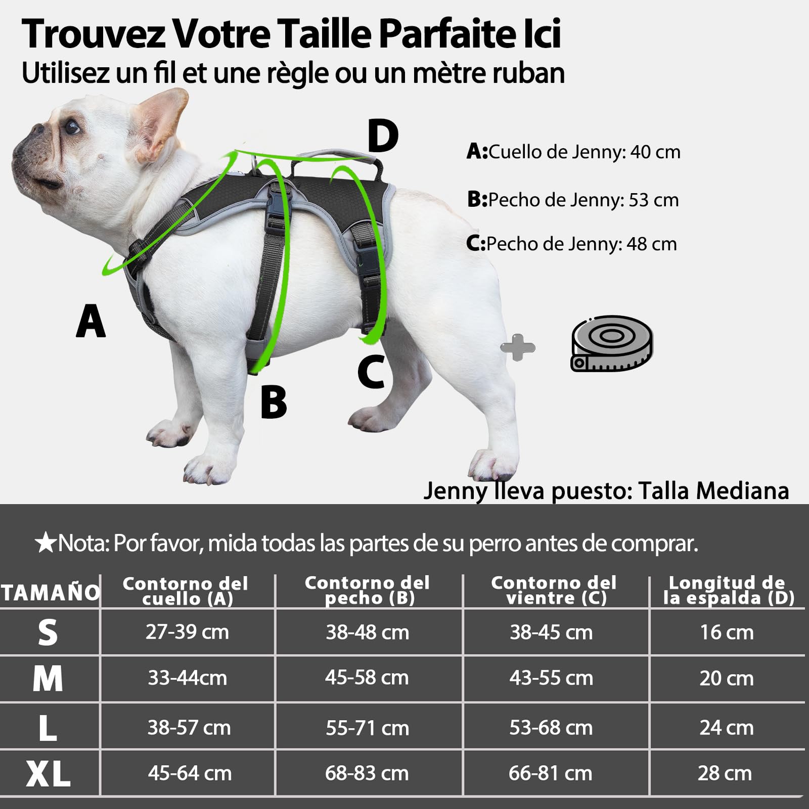 Huntboo Arnes Perro Pequeño Mediano Grande, Arnes Antiescape Perro, Arnés Reflectante para Perros con Asa, Transpirable, Chaleco Ajustable para Caminar, Equipamiento para Correr (Negro, XL)