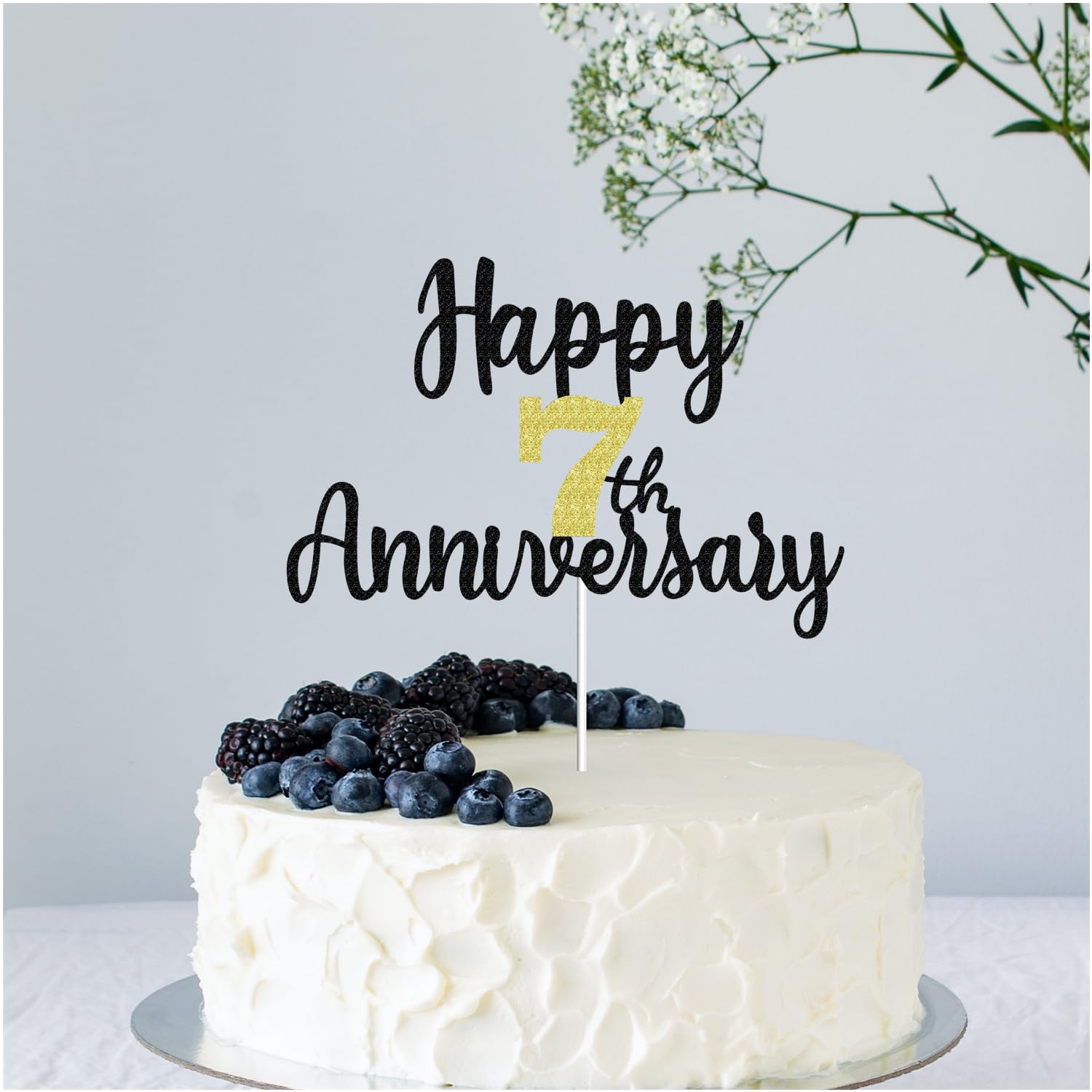Amazon.co.jp: Happy 7th Anniversary ケーキトッパー グリッター、7歳