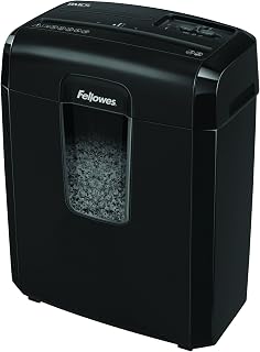 Fellowes Powershred 8MC5 8-Sheet Micro-Cut Paper Shredder, Black 4777001