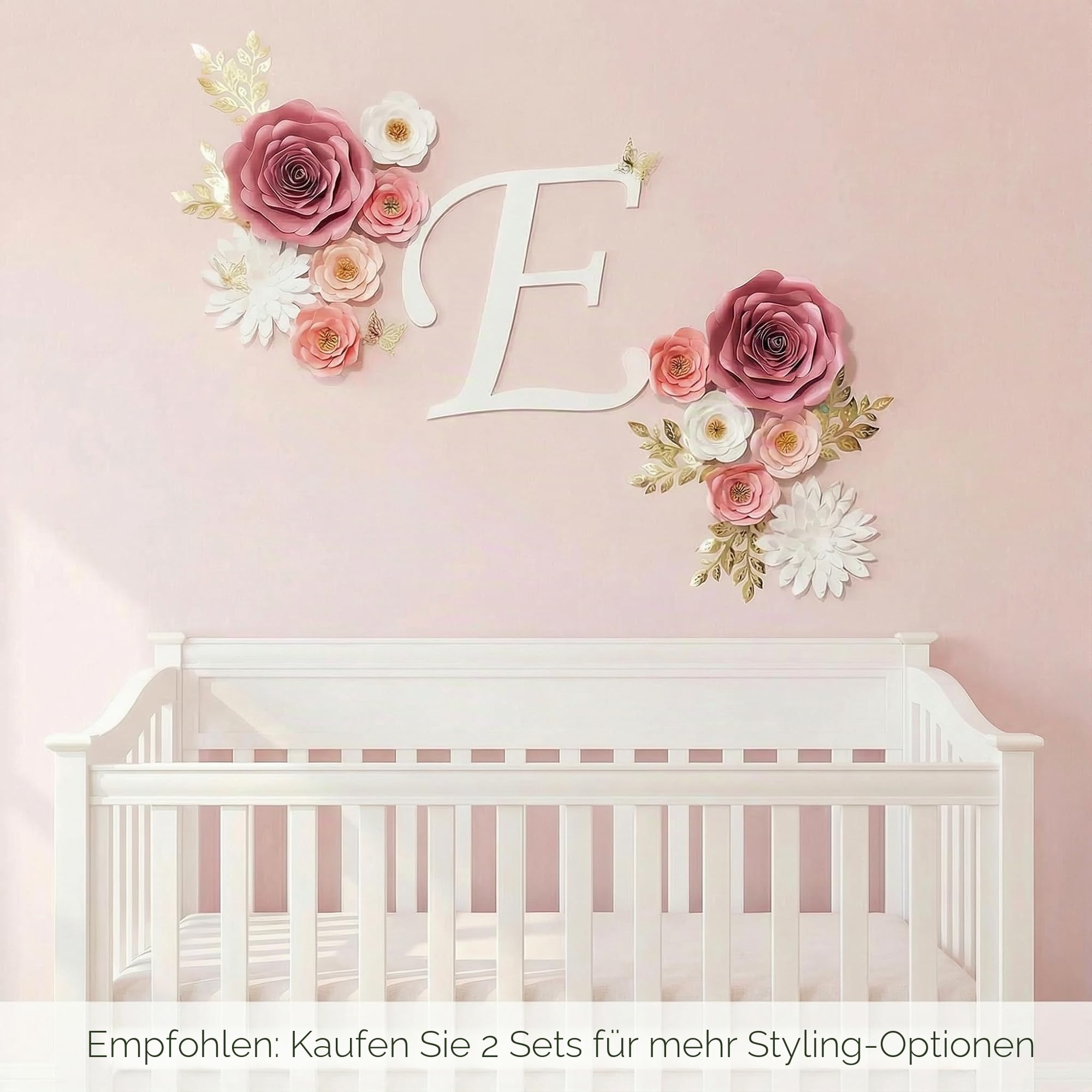 Pardecor Papierblumen-Dekorationen für die Wand, große 3D-künstliche Blume, Wanddekoration, Babyzimmer, Mädchen, Jungen, Kinderzimmer, Brautdusche, Hochzeitsdekoration, Party-Hintergrund