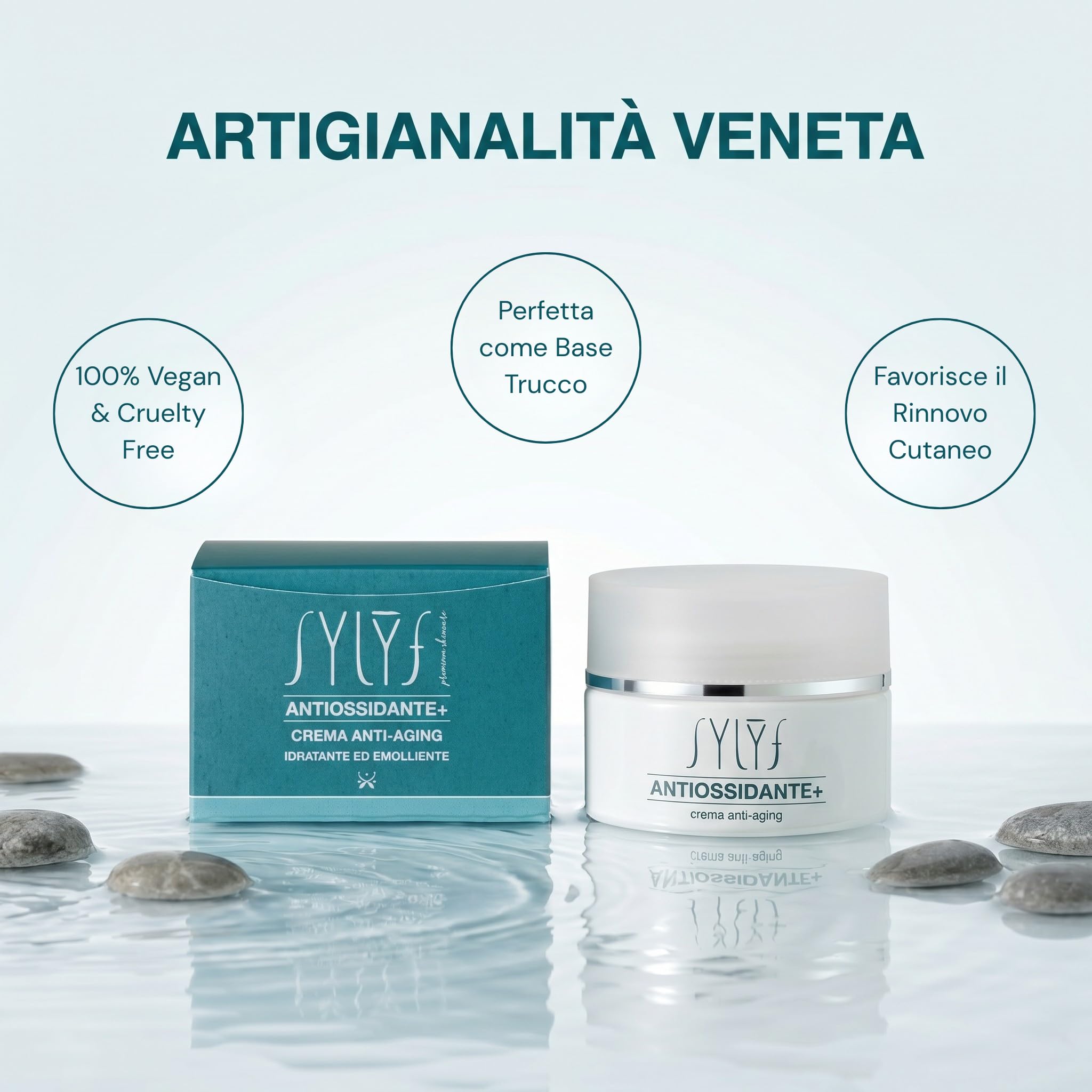 SYLYF Crema Antiossidante+ Crema Viso 24H | Idratante e Antiossidante | Pelle Idratata e Protetta | Base Make-Up | Tutti i Tipi di Pelle | 40 ml