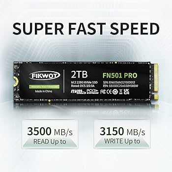【新品未開封】FIKWOT FN970 2TB SSD Amazon.com: Fikwot FN970 2TB M.2 2280 PCIe Gen4 x4 NVMe 1.4