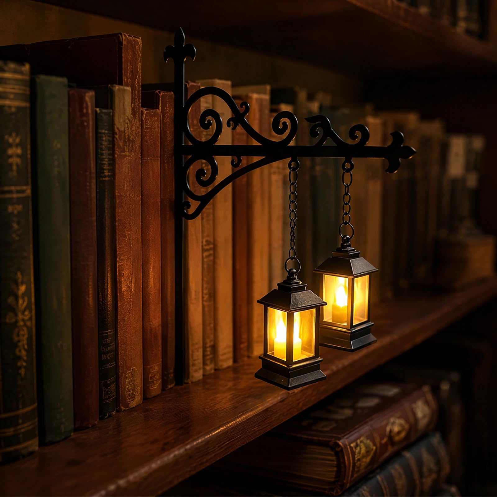 Bookshelf Lantern Light Mini LED Book Shelf Lamp Between Books