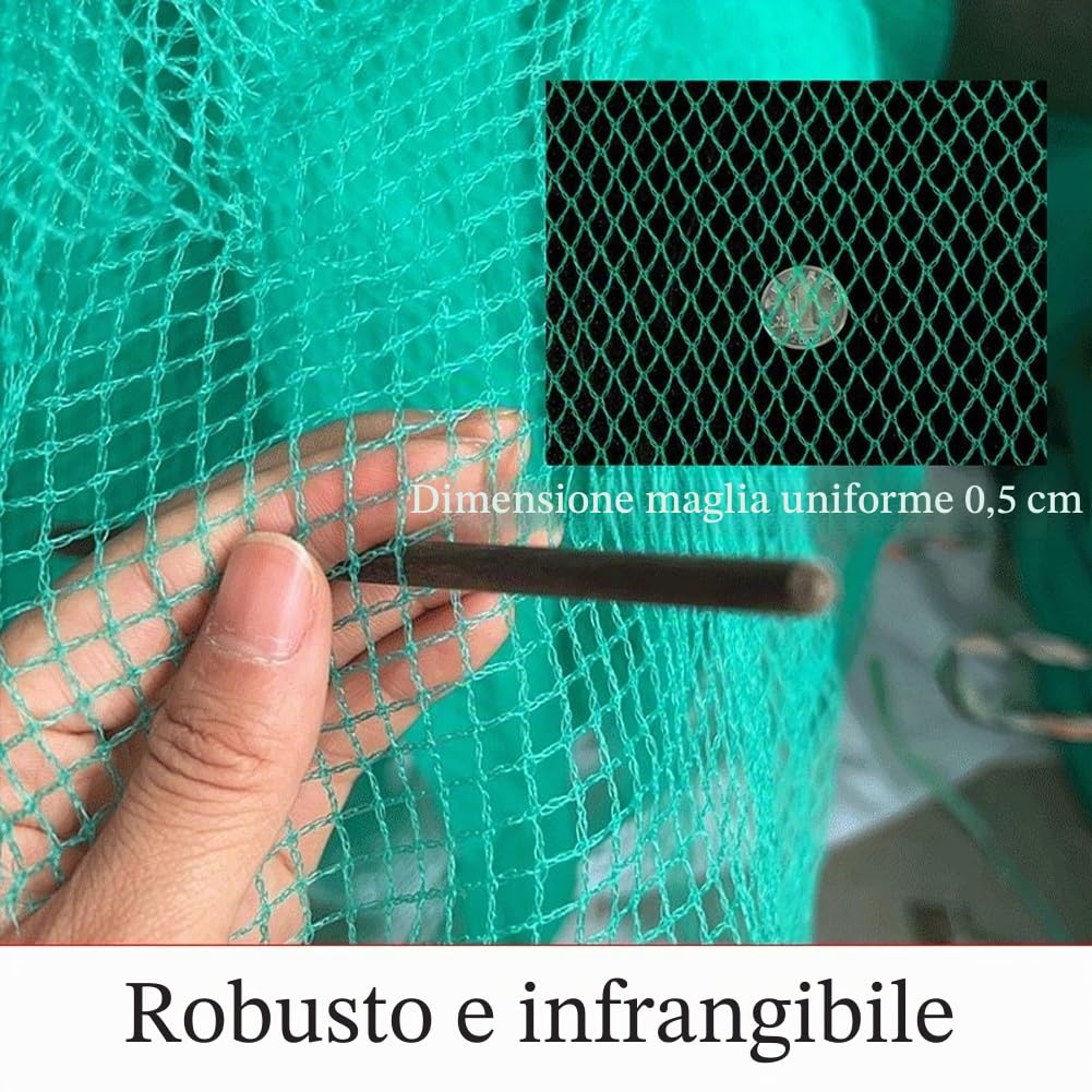 Rete antigrandine da giardino, Rete antigrandine for orto, maglia da 5 mm, verde, misure multiple(8x10m)