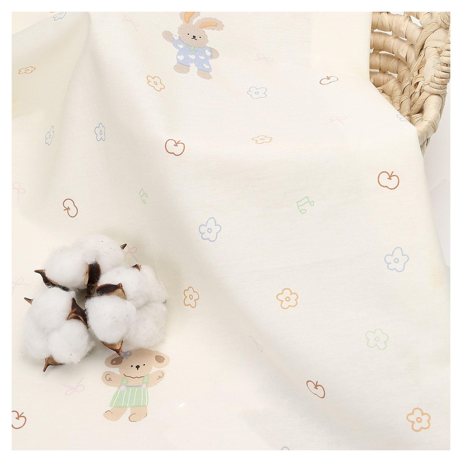 Tissu en coton pour bébé - 100 x 235 cm - Vendu au mètre - Tissu pour