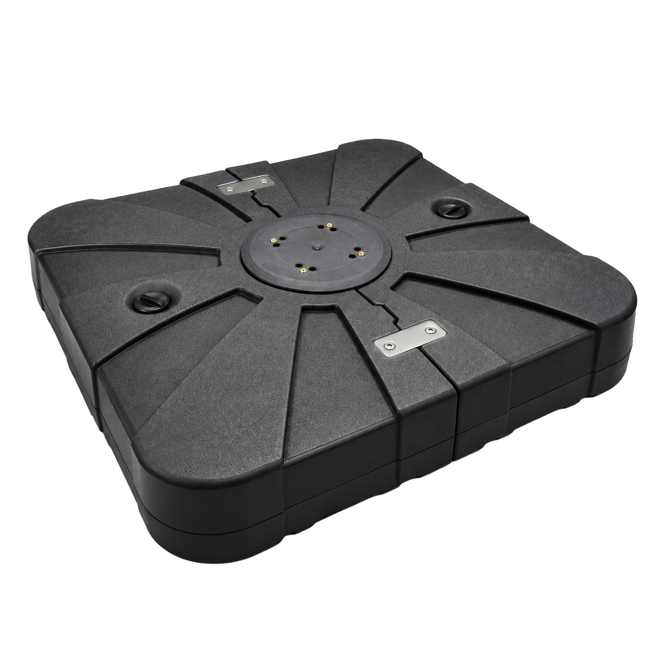 Relaxdays Support Parasol remplissable, roulettes et Pied en Croix, Noir