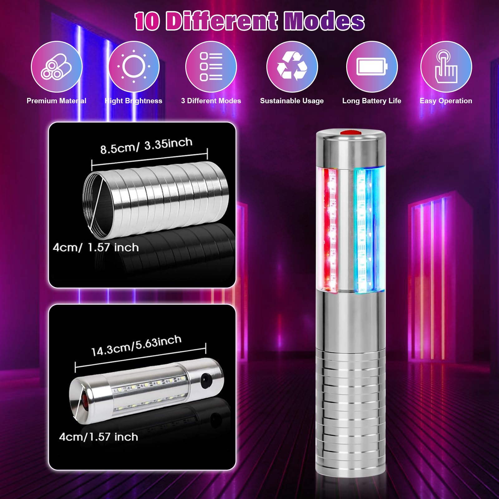 4 luces de servicio de botellas, bengalas recargables para botellas, luces reutilizables para niñas, bengalas de servicio de botellas de champán para bar, discoteca, concierto, cumpleaños, fiesta de