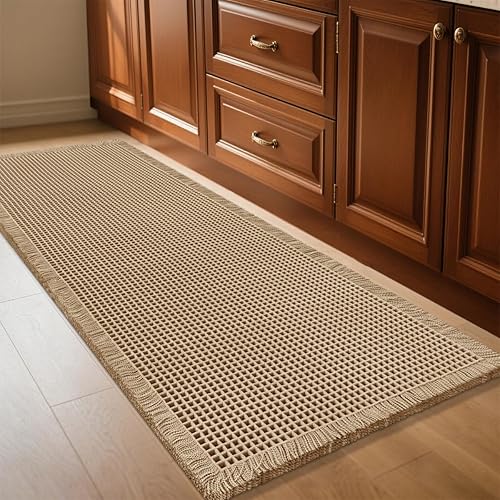 Miniatura 91 de Juego de alfombrilla de baño IM HOME 3 piezas beige, alfombrillas de baño modernas tejidas, alfombrilla de baño antideslizante absorbente,