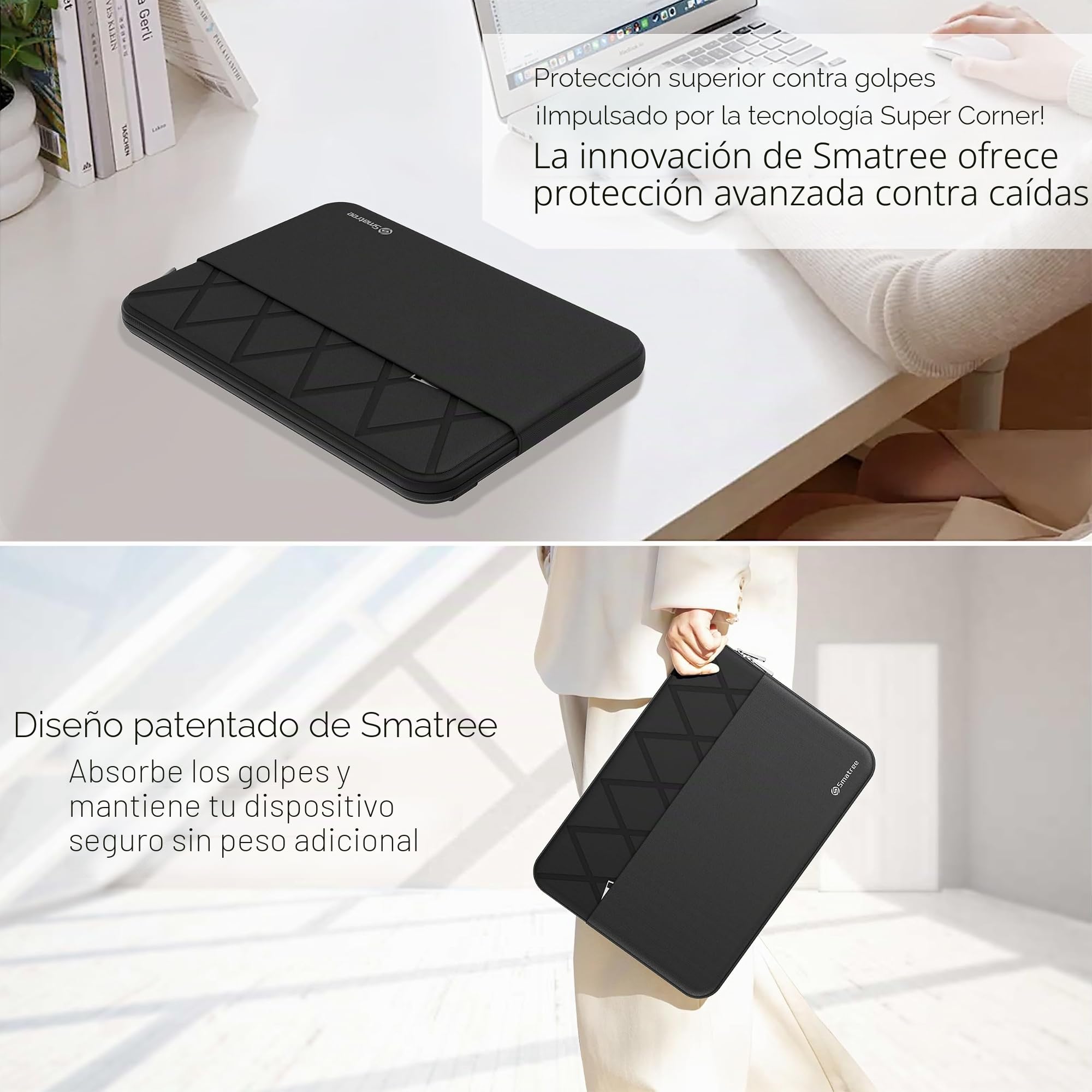 Smatree Funda protectora para portátil LG Gram 16 o 2 en 1, para LG Gram Style 16 OLED, funda protectora para portátil con bolsillo para accesorios, cremallera YKK, diseño patentado Super Corner (E619