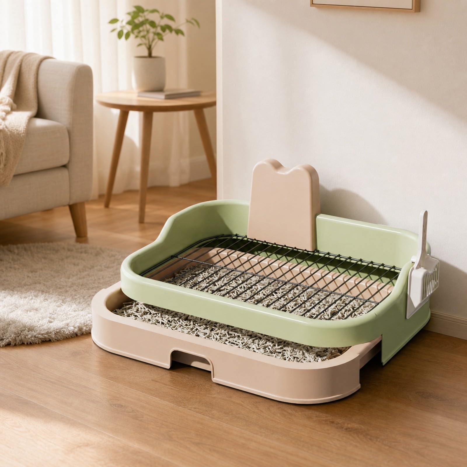 Jiuvaso Vassoio Igienico per Cani Paraspruzzi Toilette per Cani con Cassetto, Pratico, Casa,