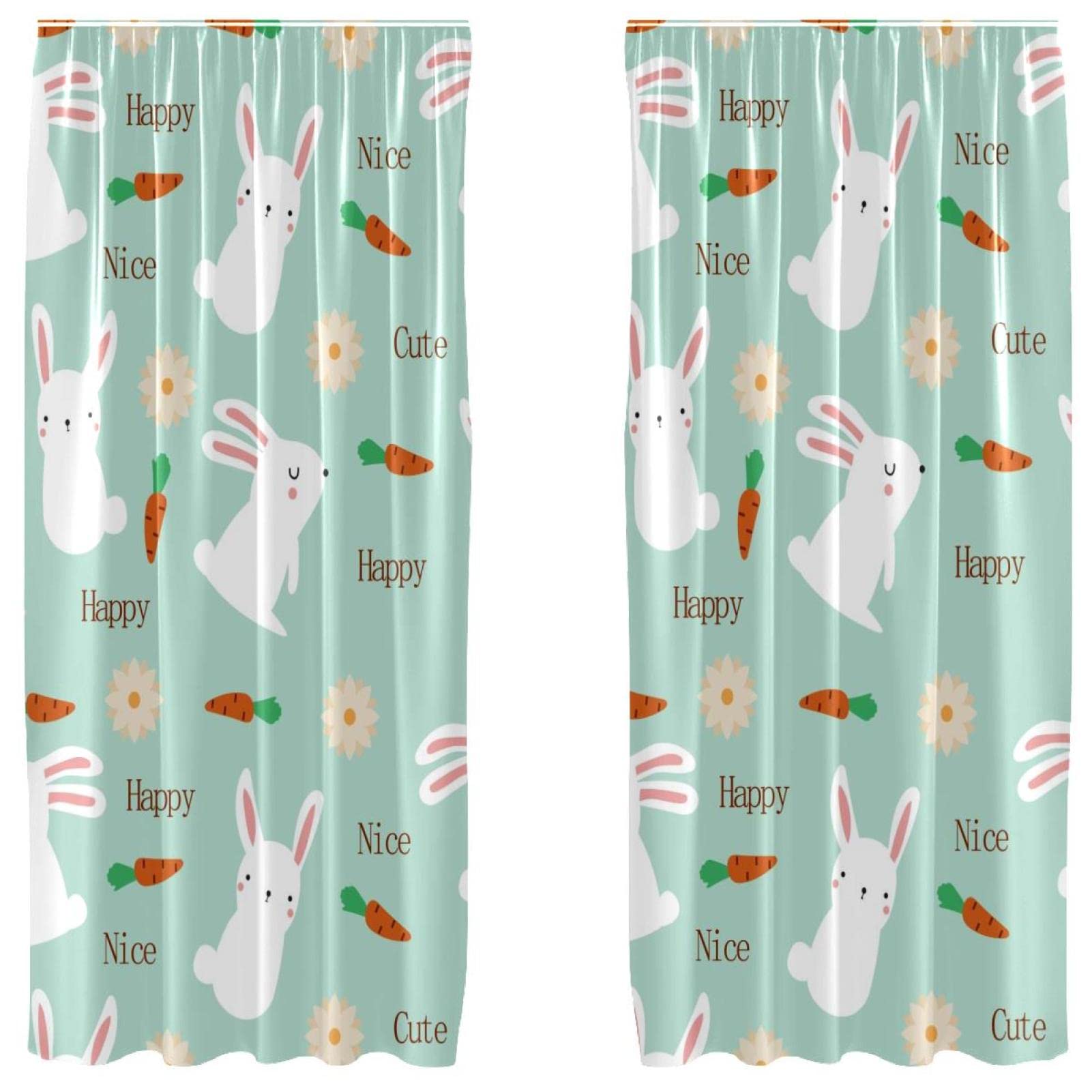 Cortinas opacas infantiles Happy Nice con conejos para un descanso dulce y protegido