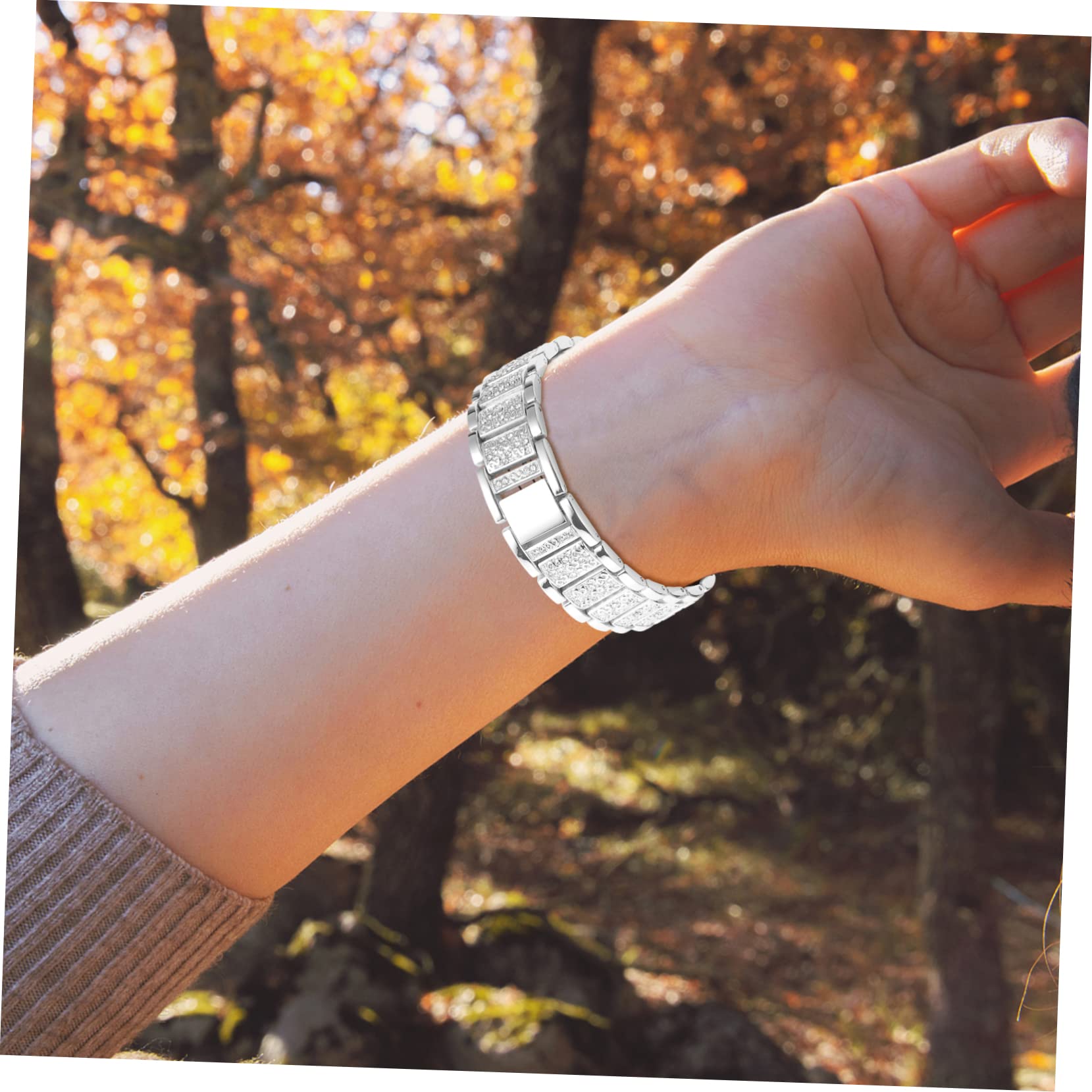 OSALADI 3 Uds Galaxywatch4 Correa De Reloj Universal Relojes De Moda Para Mujer Pulsera Reloj Inteligente Para Mujer Bling Smartwatch Pulsera De Acero Inoxidable Joyería De