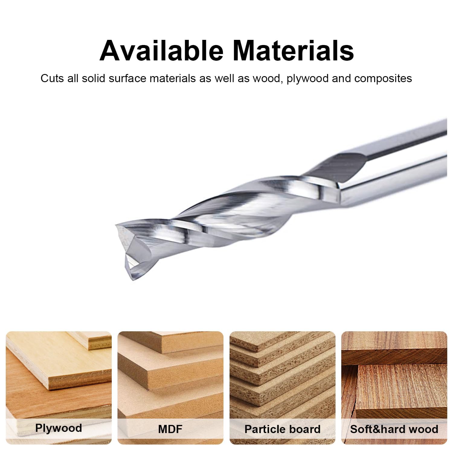 SpeTool 2 Stück Spiralfräser 6mm Schaft Upcut 24mm Schnittlänge Router Bits Fräser für Oberfräse 2 Flöten CNC Fräser Set Nutfräser VHM Schaftfräser Holzfräser Spiralnutfräser Langlochfräser Holz