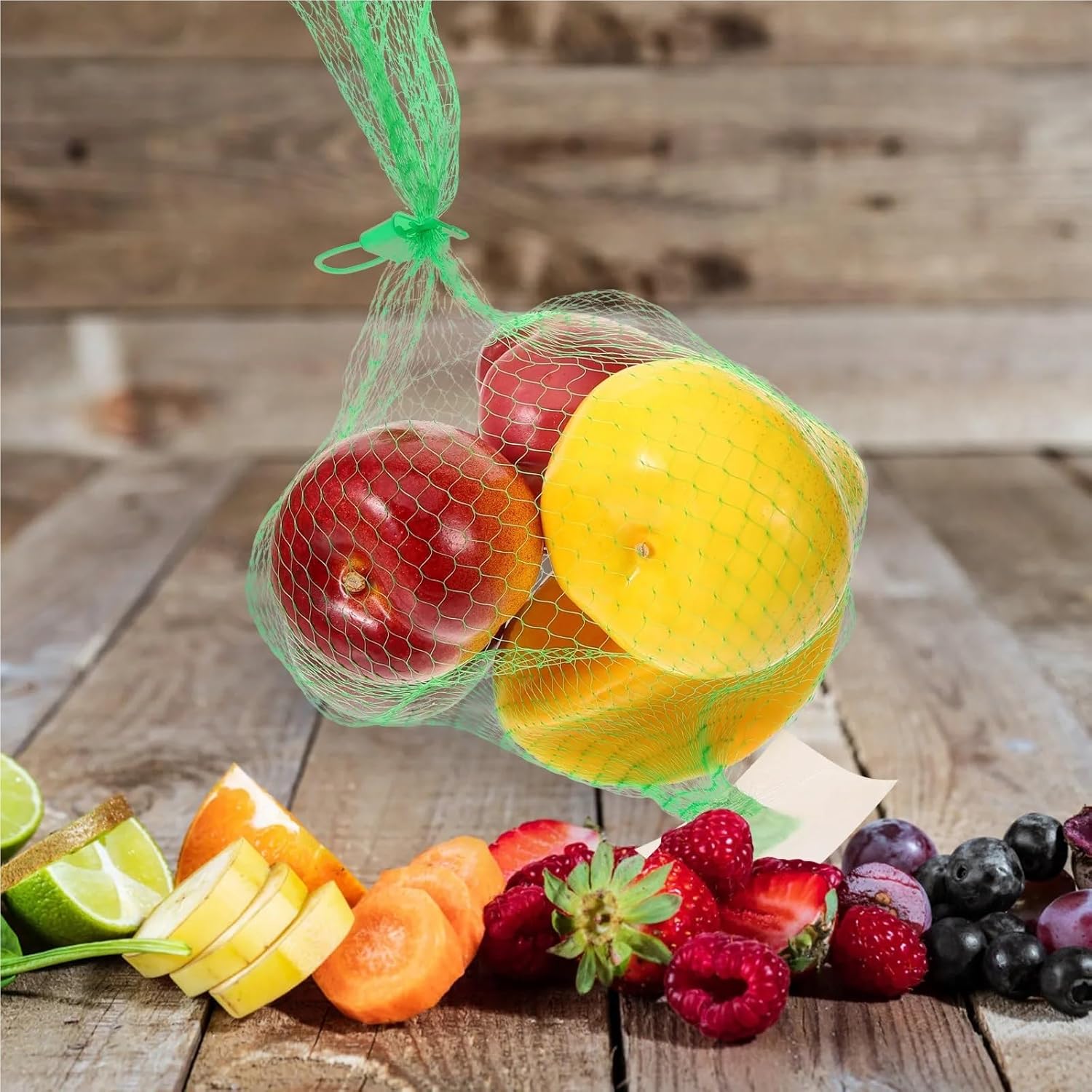 Mesh Produce Bags 100 Pcs Fruit Vegetable Mesh Bags Reusable Breathable Produce Storage Net For Grocery Egg Potato Onion