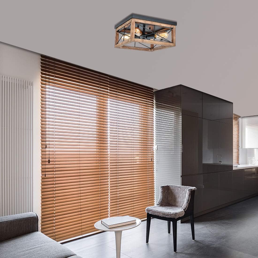 40% Off Discount Eyassi Wooden Flush Mount Ceiling Lights, 4-Light Farmhouse Close to Ceiling Lighting Fixtures Black Ceiling Lamp for Kitchen Island Living Room Bedroom Hallway Laundry Entryway Flash Sale Buy 1 get 1 Eyassi Wooden Flush Mount Ceiling Lights, 4-Light Farmhouse Close to Ceiling Lighting Fixtures Black Ceiling Lamp for Kitchen Island Living Room Bedroom Hallway Laundry Entryway