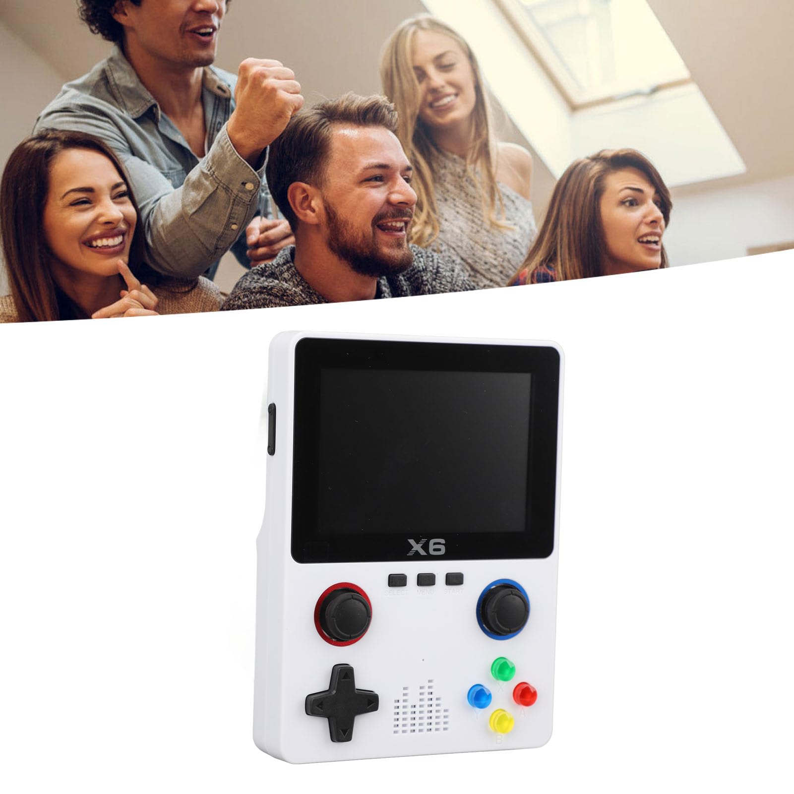 Consola de Juegos Retro portátil con Tarjeta de Memoria de 32 GB, Dispositivo de Juego HD con Doble Palanca para Adultos, Pantalla IPS de 3,5 Pulgadas, Compatible con Salida de TV (Blanca)